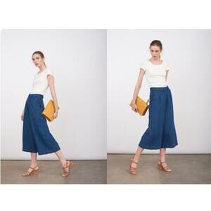 Kings Of Indigo Marina Wide Leg Crop Culottes Pants Modal Size 30